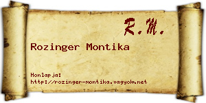 Rozinger Montika névjegykártya